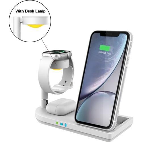 Wireless Charger Station For iPhone 12 11 XS Samsung S9 S10 Qi Fast Wireless Charging Dock For Samsung Watch Active AirPods Pro