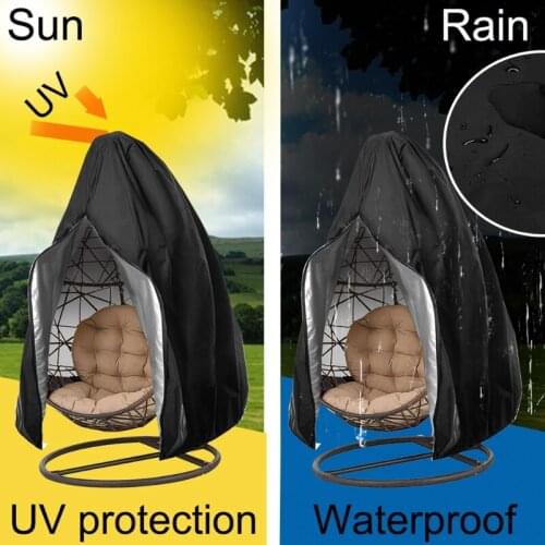 Outdoor Hanging Egg Chair Cover with Zipper Patio Garden Courtyard Rattan Wicker Swing Furniture Waterproof Dustproof Protector