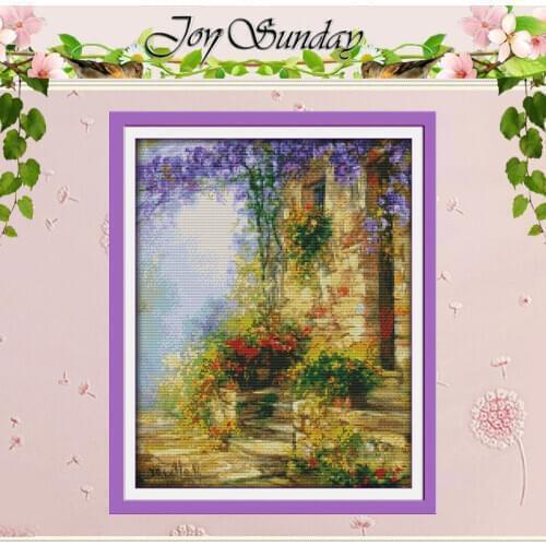 Flower Path Patterns counted Cross Stitch 11CT 14CT Cross Stitch Set Wholesale Scenery Cross-stitch Kit Embroidery Needlework