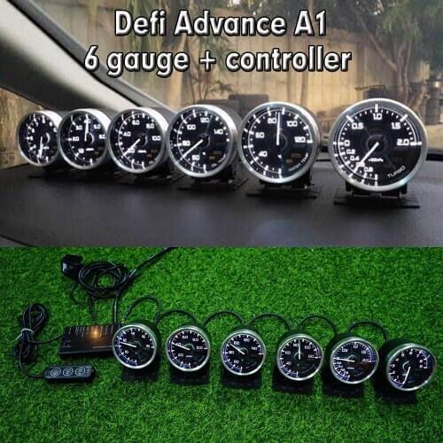 Defi Advance A1 Defi Link System Daisy Chain Auto 6 gauges Voltage Water Temp Oil Temp Oil Press Turbo Boost Tachometer RPM