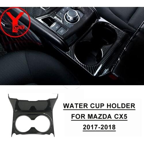 Carbon Fiber Middle Water Cup Holder Cover ABS Accessories Interior Auto Parts Water Cup Holder For mazda CX5 CX-5 2017 2018