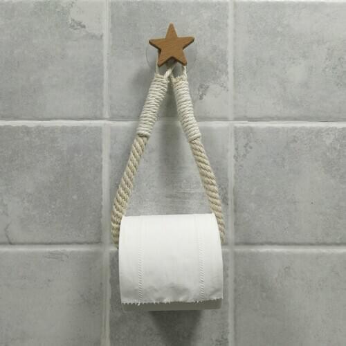 Toilet Paper Towel Dispenser hemp rope Paper Roll Holder for Bathroom Contact Paper Holder Household Storage Rack