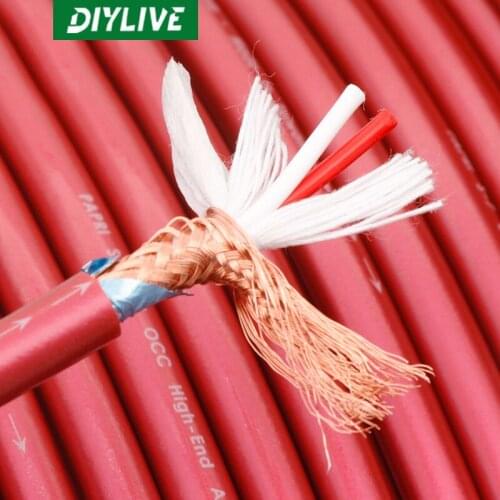 DIYLIVE Taiwan 6N OCC single crystal copper audio signal line on the recording line 2 core and shielded scattered line