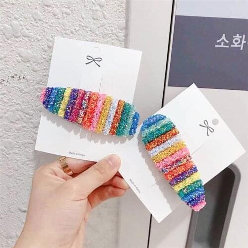 1PC Beauty Rainbow Elastic Hair Band Hair clips Elegant Girls Headwear Lady Hair Accessories Women Mickey Hair Accessories