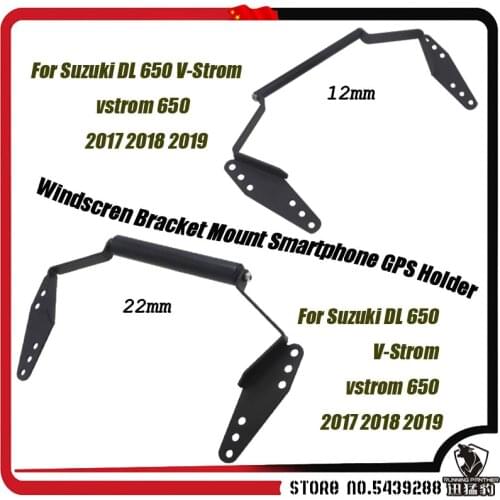 Windscren Bracket Mount Smartphone GPS Holder For Suzuki DL 650 V-Strom vstrom 650 2017 2018 2019
