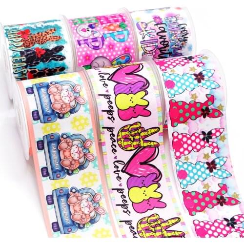 10 Yards 1.5" 38MM Easter Printed Ribbon For Hair Bows DIY Crafts Handmade Accessories 49930