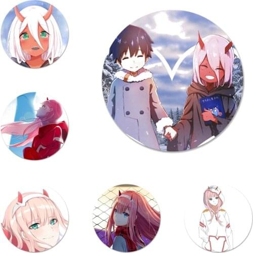 Darling in franxx zero two Icons Pins Badge Decoration Brooches Metal Badges For Clothes Backpack Decoration