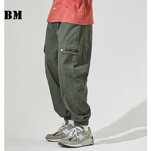 Japanese Streetwear High Quality Casual Cargo Pants 2021 Harajuku Army Green Joggers Men Clothing Military Harem Trousers Male