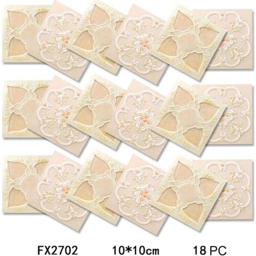 Tile Stickers Marble 18PCS 3D Self-adhesive Wall Stickers Simulation European Geometric Tile Stickers