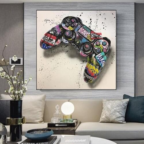 Wall Art Canvas Painting Abstract Graffiti Game Handle Colorful Printed Posters Print Picture For Living Room Home Decor