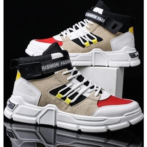 High Top Men Sport Shoes Trend Outdoor Running Shoes for Men Fitness High Quality Men Sneakers Hard-Wearing Damping tennis shoes