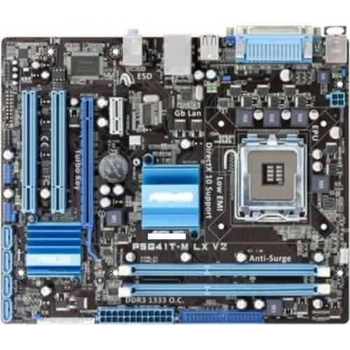 Original motherboard for Asus P5G41T-M LX V2 LGA 775 DDR3 8GB USB2.0 VGA G41 used Desktop Motherboard