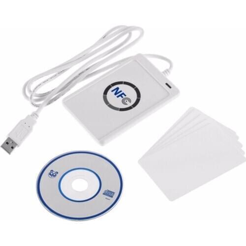 RFID Smart Card Reader Writer Copier Duplicator Writable copy USB S50 13.56mhz ISO/IEC18092+5pcs M1 Cards NFC ACR122U Dropship
