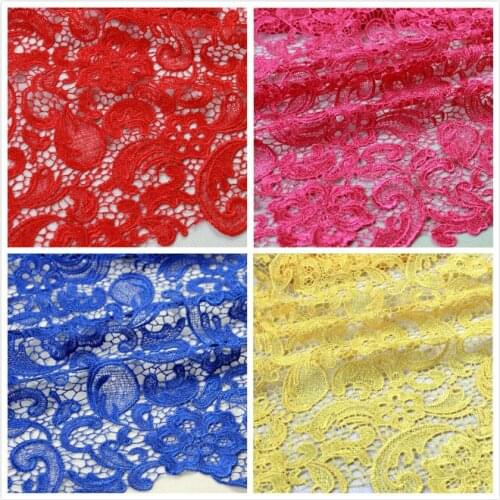 23 Colors Water Soluble Lace Fabric Hollow Clothes Accessories Three-Dimensional Flowers Fabric Embroidered DIY Width 120cm