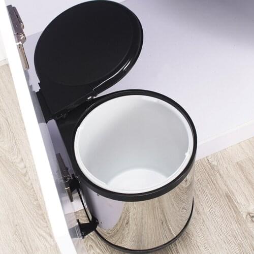 Embedded hidden cabinet garbage bucket kitchen cabinet small trash can stainless steel household garbage bucket