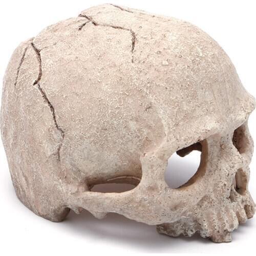 High quality Aquarium Resin Spooky Skull Ornament Cave Vivarium Fish Tank Decoration 5.5 inch