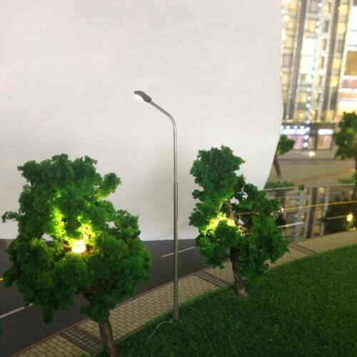 10pcs Railroad LED Light Street Landscape Lamppost Layout Accessory 1:500