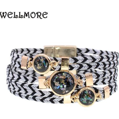 WELLMORE women bracelets bohemia cotton charm bracelets for women fashion jewelry wholesale drop shipping