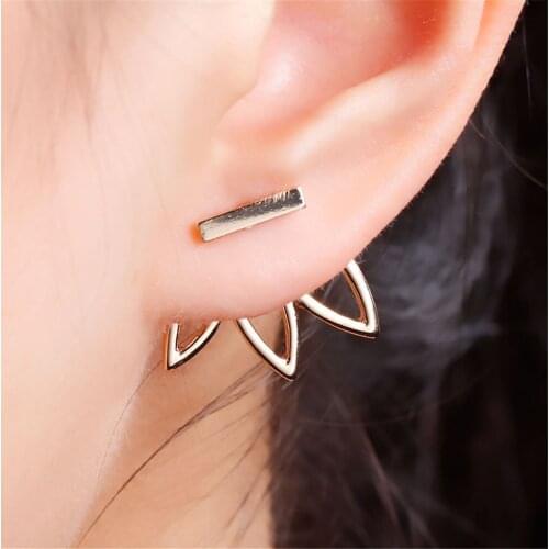 Simple Design Gold Color Hollow Flowers Lotus Stud Earrings Women New Brand Fashion Ear Cuff Piercing Flower Earring Gift A193