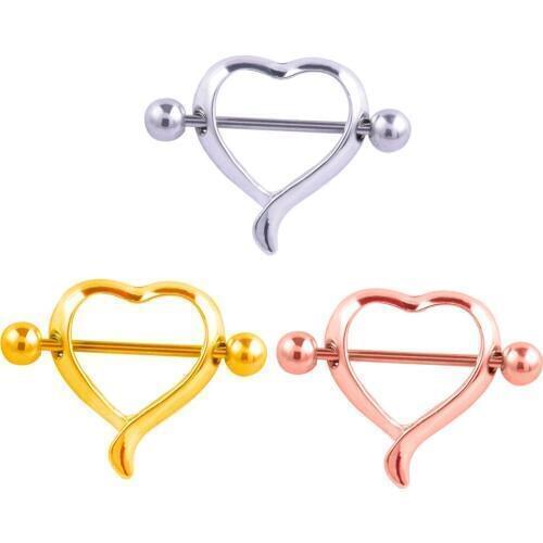 ASHMITA 2019 A Pair Of Rose Gold Breast Ring Stainless Steel Nipple Jewelry Smooth Face Women Fashion Sexy Rings