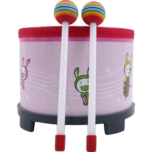 1Pc Wooden Percussion Floor Drum&Mallet Musical Instrument Toys For Children Kindergarten Music Learning Education Teaching Aids
