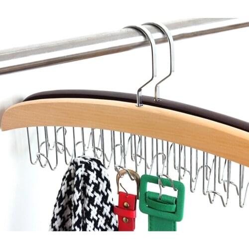 12 Belt Wood Racks With Stainless Steel Hooks Closet Accessories Wardrobe Scarves Ties Organizer Hanger