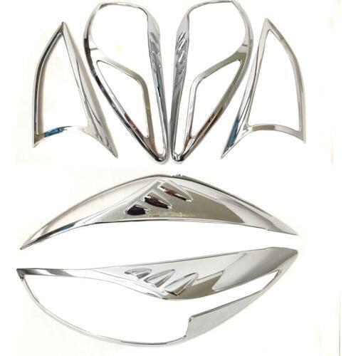 For Mazda 3 AXELA M3 2017 2018 Accessories Chromed Front Head Light Lamp Headlight Cover Trim Taillight Cover Tail light 2pcs