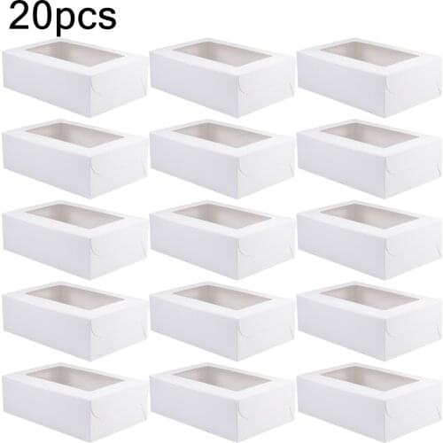 20pc 6 Cavities Cupcake Holder Box Muffin Cake Box with Window Paper Cake Container Dessert Box Cup Cake Boxes and Packaging Box