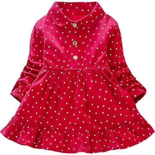 2020 Girls Clothes Autumn New Children Clothing Dot Print Fashion Kids Princess Dress Baby Girl Dress