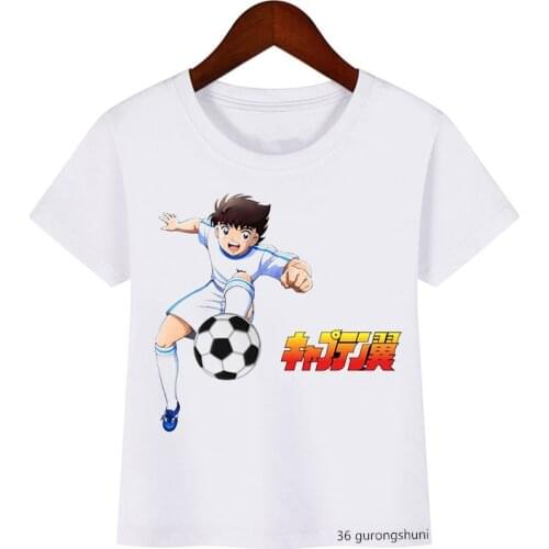 2021 Football Captain Tsubasa T Shirt Anime Clothes Japan Manga T-Shirt Cartoon Print Boys Tshirt Kids Clothes Summer Tops