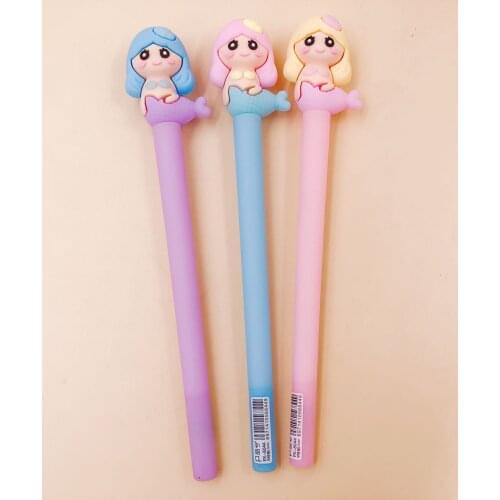 36 pcs/lot Kawaii Mermaid Gel Pen Cute 0.5 mm black ink Signature Pens School Office writing Supplies Promotional Gift