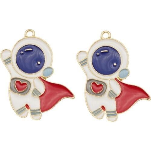 4pcs/pcs Astronaut Space Man charm for jewelry making Cartoon Jewelry pendant fashion earring bracelet DIY Brooch Accessories