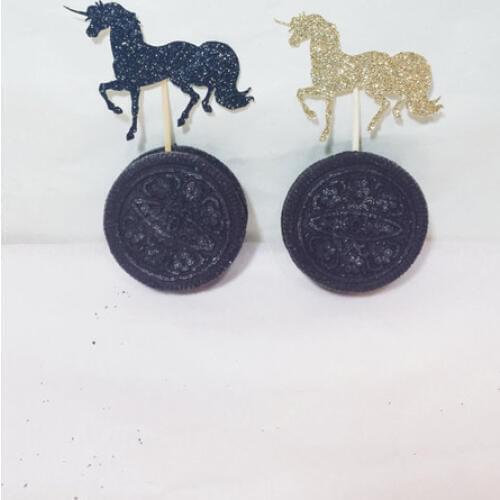 GLITTER Unicorn Cupcake Toppers birthday WESTERN Wedding Bridal baby Shower Engagement Party Bachelorette food picks