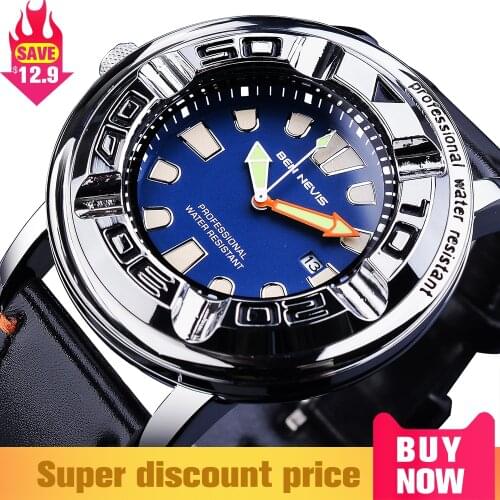 Business Watch Male 2021 New Date Water Resistant Black Mens Genuine Leather Watches Top Brand Luxury with Gift Box