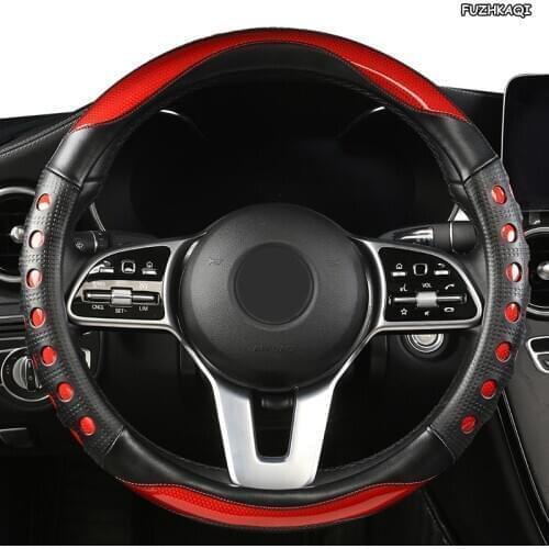 FUZHKAQI Microfiber Leather Car Steering Wheel Cover For Renaults Duster Megane 2 3 koleos Logan sandero Scenic 2