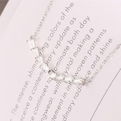 GorGor Necklace Women 925 Sterling Pattern Single Rowrhombus Mosaic Zirconia Temperament Anniversary Jewelry 60300721801