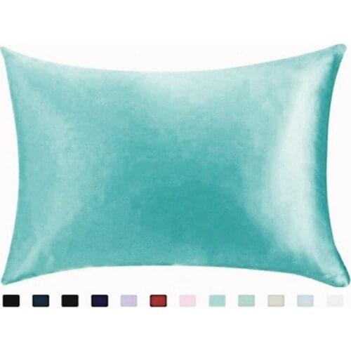 Summer Pure Emulation Silk Satin Pillow Case Soft Cozy Home Bedding Satin Pillowcase Multicolor Invisible Zipper Pillow Cover