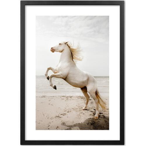 Horse Running By The Sea Wall Art Paper Painting Landscape Wall Pictures For Living Room Decor