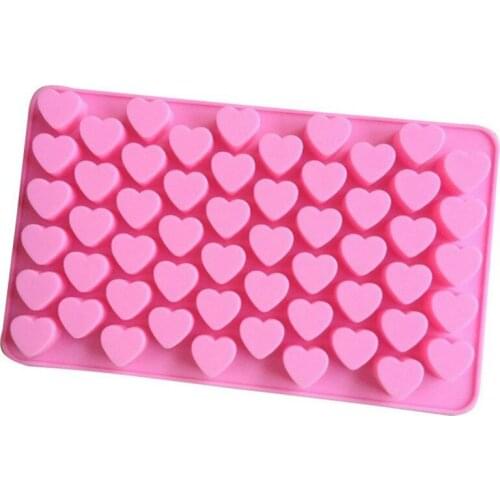 Mini 55-hole heart-shaped silicone cake mold DIY Love Chocolate Baking Tools QQ candy, ice tray mold