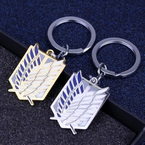 MQCHUN Fashion Accessories Anime Attack on Tian Keychains Giant Legion Flag Accessories Key Ring Car Key Holder for Women -50