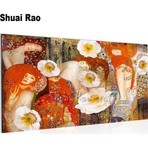 Gustav Klimt 5d diy diamond painting full drill square round diamond embroidery cross stitch large Famous wall Painting