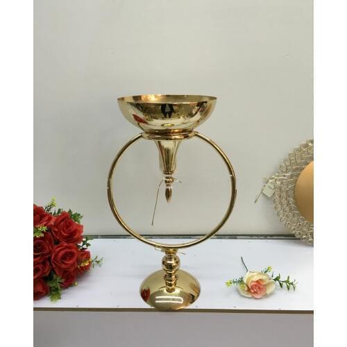 2019 new ring style luxury Gold Wedding Flower Vase Flower Holder Wedding Decoration,Table Centerpiece 10 pcs/lot