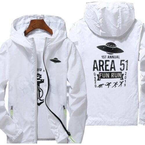 Casual Alien Jacket Spring Autumn reflective zipper Windbreaker waterproof Jackets men street Hooded thin Coats