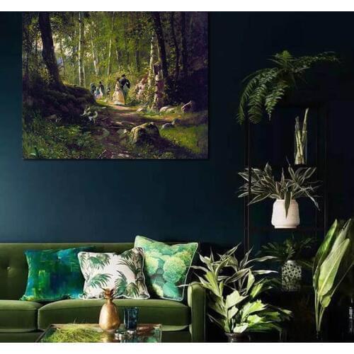 Paint by number art painting by numbers Landscape big tree sunrise plant evening old man child woman light