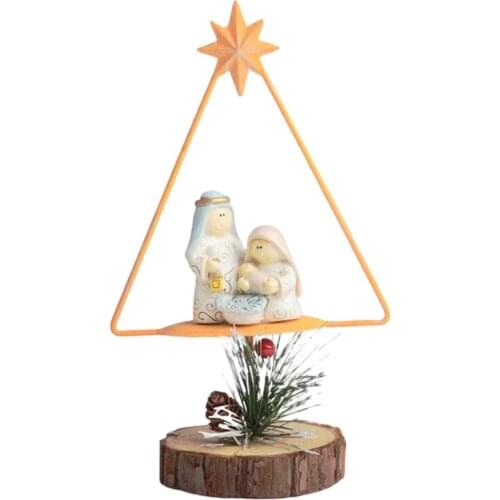 Christmas Nativity Series Tripod Desktop Christmas Iron Craft Decoration Home Decoration