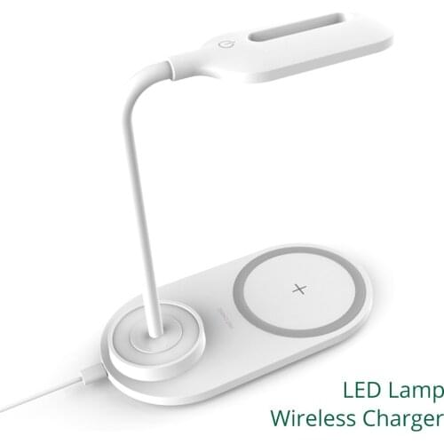 10W Wireless Charging LED Table Lamp For iPhone12 11Pro/Xr/Xs/8 For Samsung S20/S10/Note10 Fast Wireless Charger Adjustable