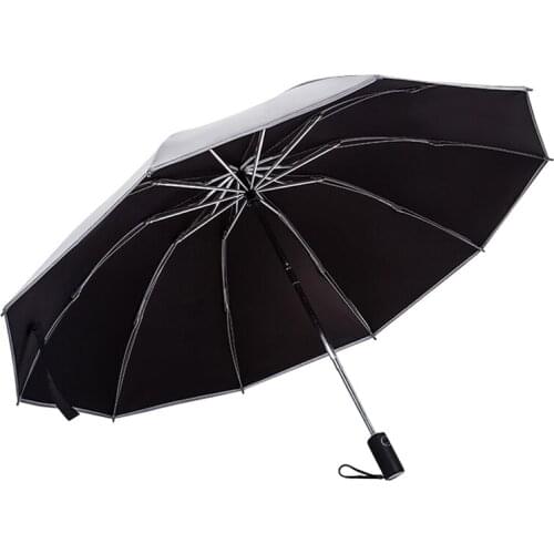 Windproof Reverse Umbrella 10K Auto Business Car Umbrella Women Fold Sun Umbrella for Men Women