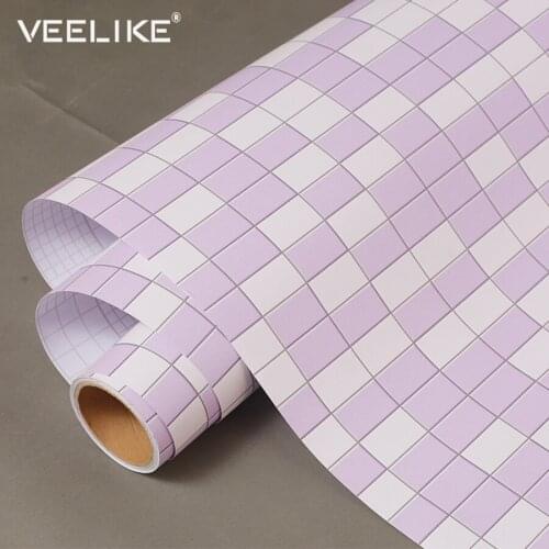 Bathroom Waterproof Wallpapers Vinyl Mosaic Matte Tiles Kitchen Backsplash Home Decoration Self Adhesive Wall Stickers In Rolls