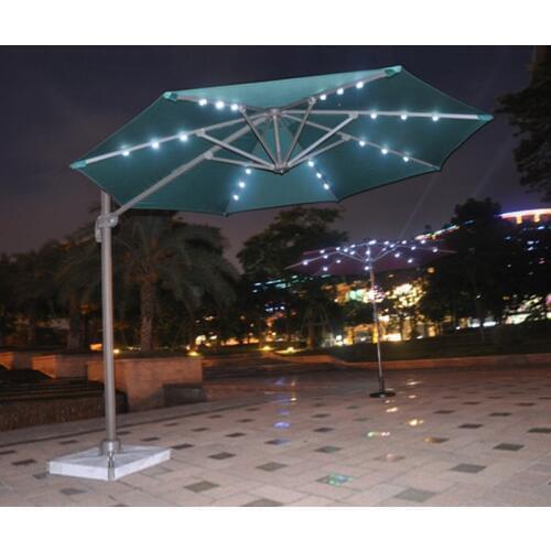 Dia 3 meter 360 degrees rotation aluminum patio parasol sun umbrella with Led light garden sunshade outdoor furniture covers