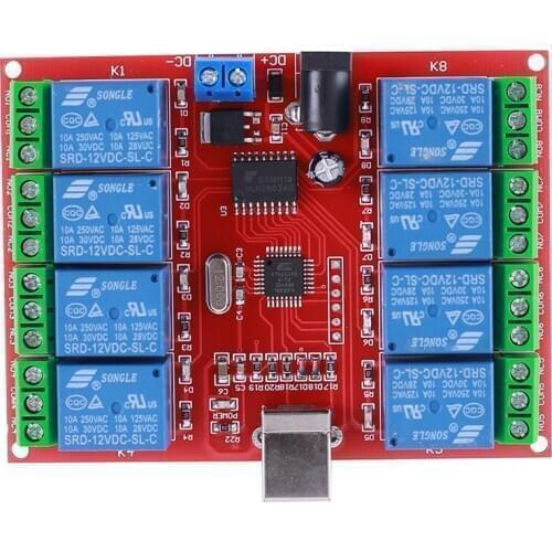 DC 12V 8Bit USB Switch Controller Relais Rele 12v 8CH Relay Module 8-Channel Intelligent Controller Relay 12v Relay Module